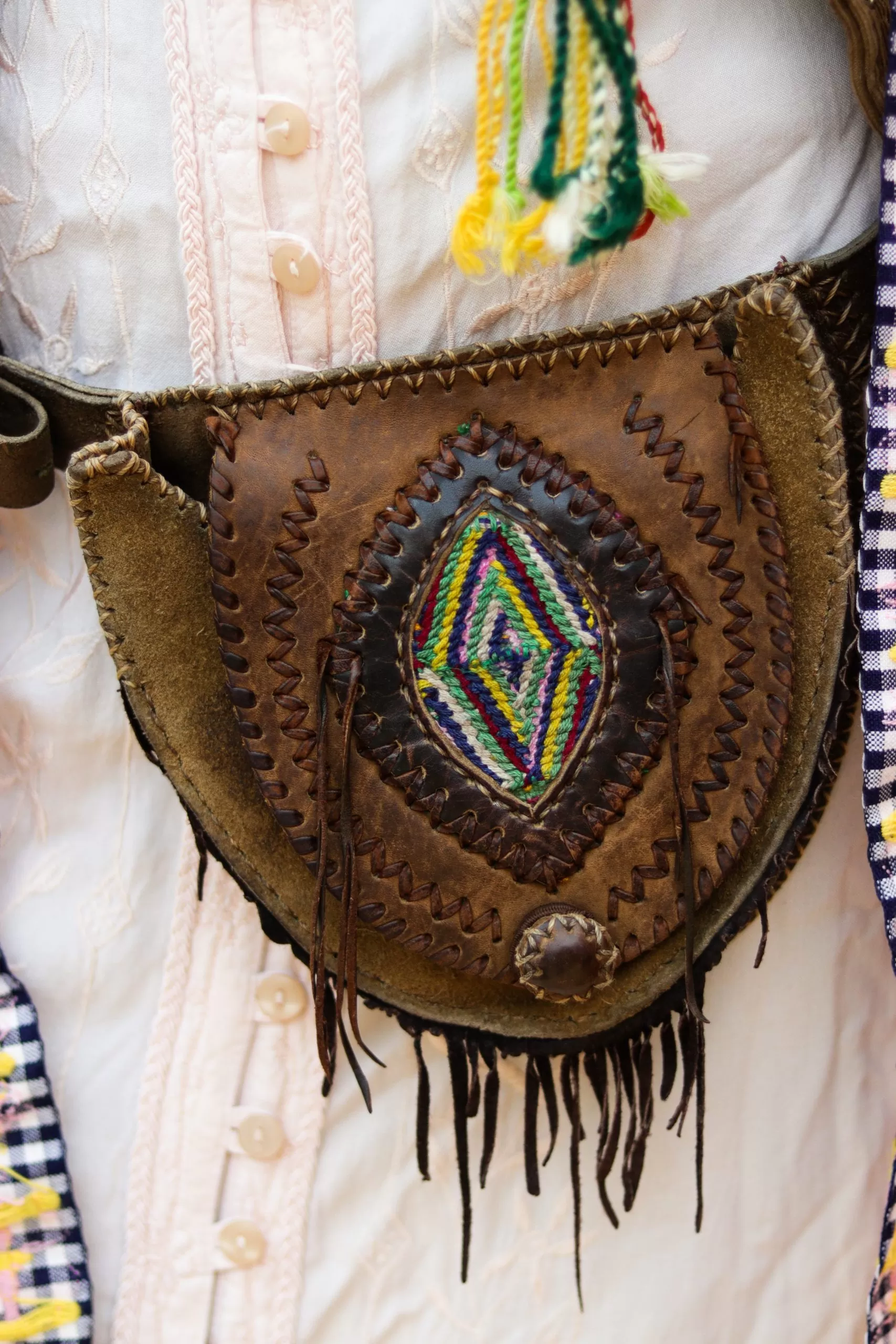 brown leather bag
