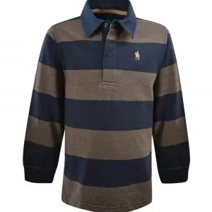 Thomas Cook-Boys-Dean Stripe Rugby-Navy/Tan