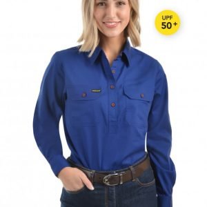 Thomas Cook-Wmns-Hard Slog-Half Placket Light Cotton Shirt