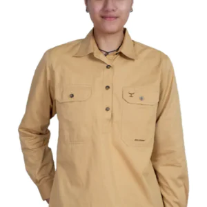 IND24 - JUST COUNTRY Wms Jahna 1/2 Button Workshirt