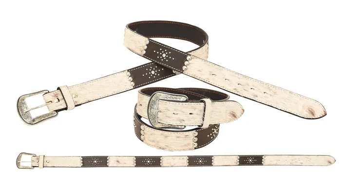 Toprail Equine "LAINEY" Hair on Hide Ladies Bling Leather Belt