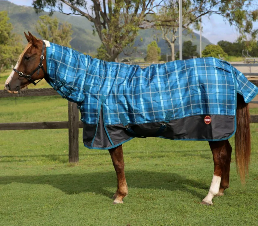 STC - Kozy 1200D 250G Fill Nylon Horse Rug Combo - Blue Tartan