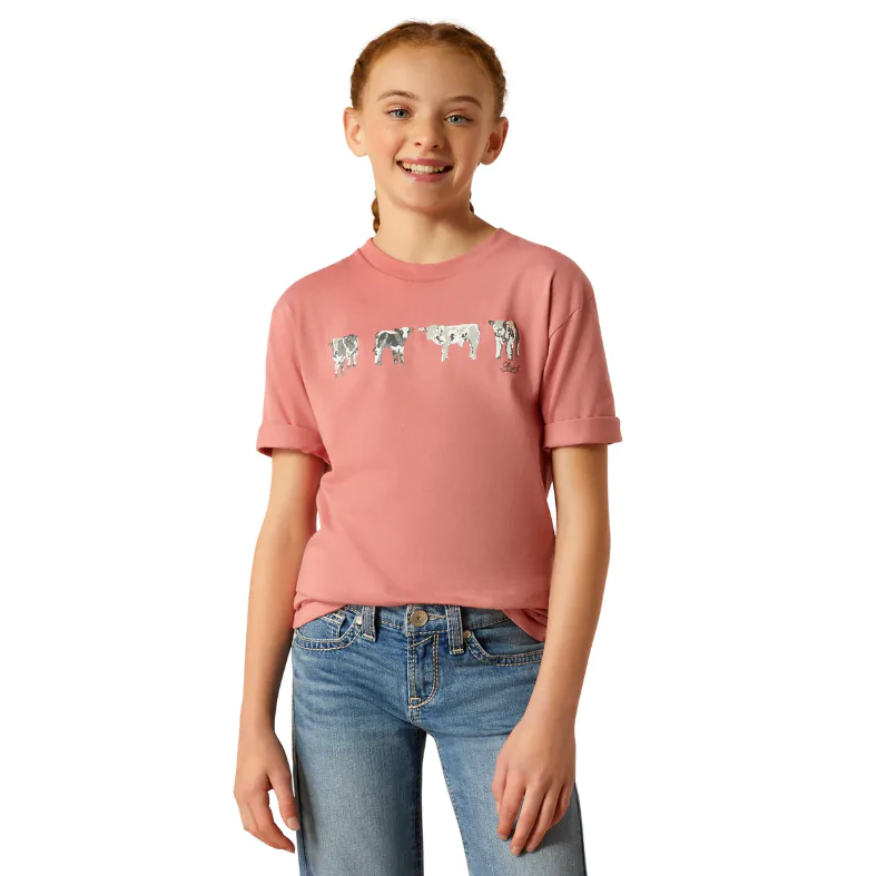 IND24 - JCA - Ariat Girls Mini Cow Squad T Shirt