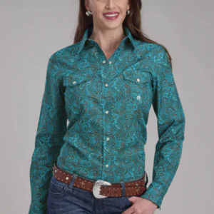 ROPER - Women's Amarillo Collection Shirt - Green Paisley
