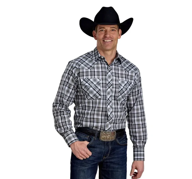 ROPER - Men's Karman Classic 55/45 LS Shirt - Plaid Grey