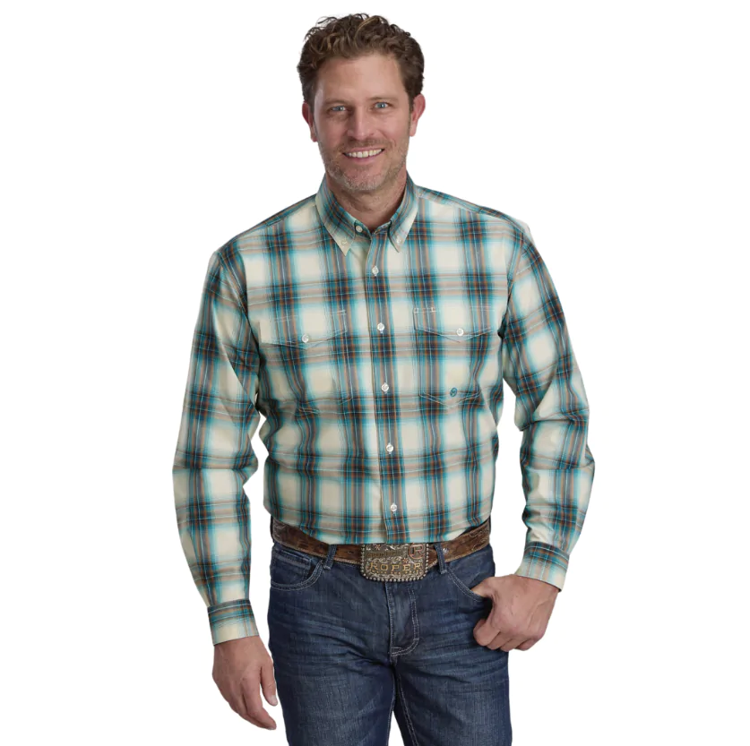 ROPER - Men's Amarilo Collection LS Shirt Plaid Brown