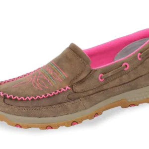TWISTED X - Womens Cell Stretch Bomber Blue/Pink Slip On