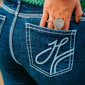 Hitchley & Harrow - Ultra High Rise - SR2236 "Benton" White Stitch Jean