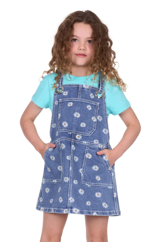 Pure Western Girl's Adison Pinafore Dress