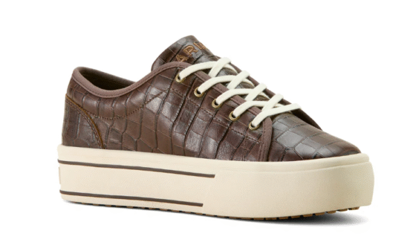Ariat Women'a Skylar Shoe - Luxe Espresso Croc Print - Image 4