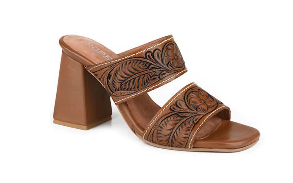 Roper Women's Stella - Tan Tooled Leather