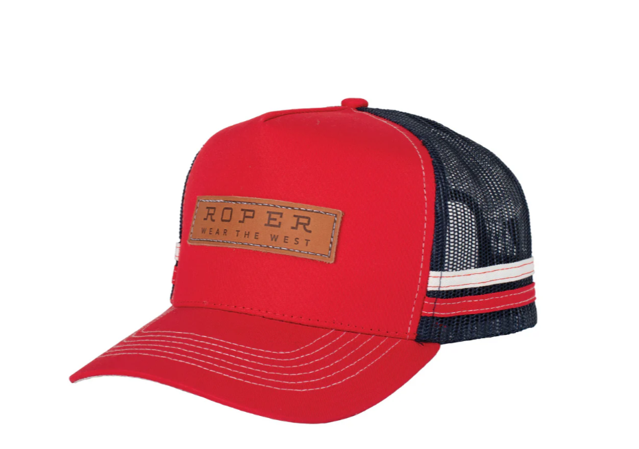Roper Trucker Cap Patch - Red / Navy – Goomeri Emporium