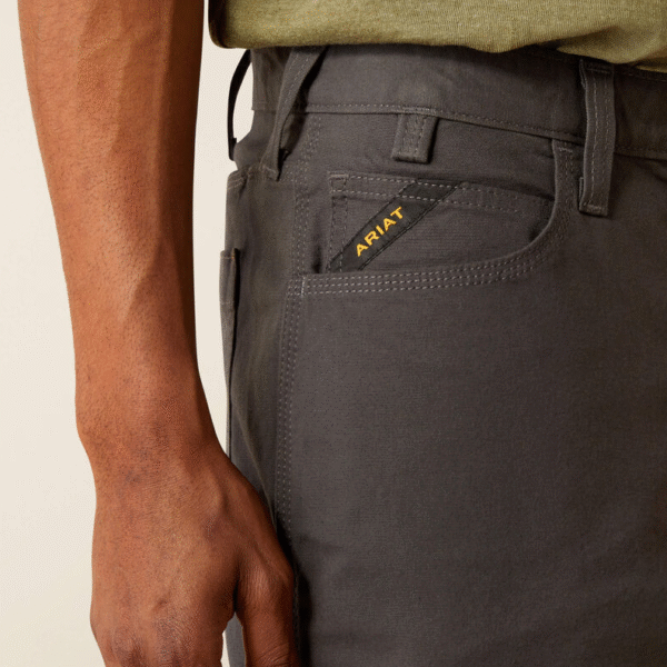 Ariat Men's Rebar Durastretch Made Tough 8" Short - Grey - Image 4