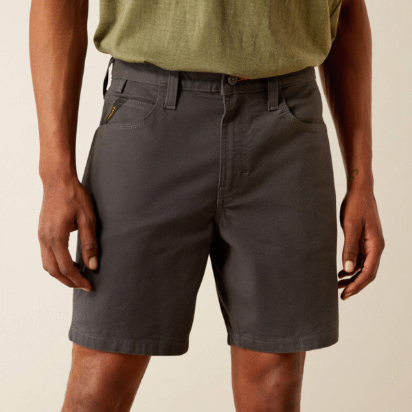 Ariat Men's Rebar Durastretch Made Tough 8" Short - Grey - Image 5