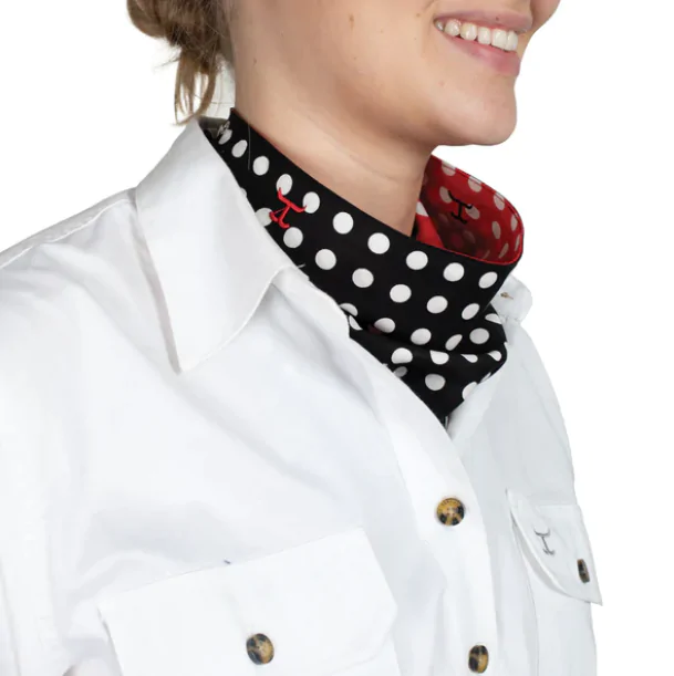 Just Country Carlee Double Sided Scarf - Black Polka Dot / Red Polka Dot