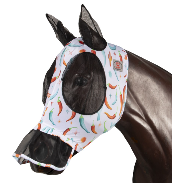 Kool Master Lycra Pull On Fly Mask w/Skirt - Hot to Trot - Image 4