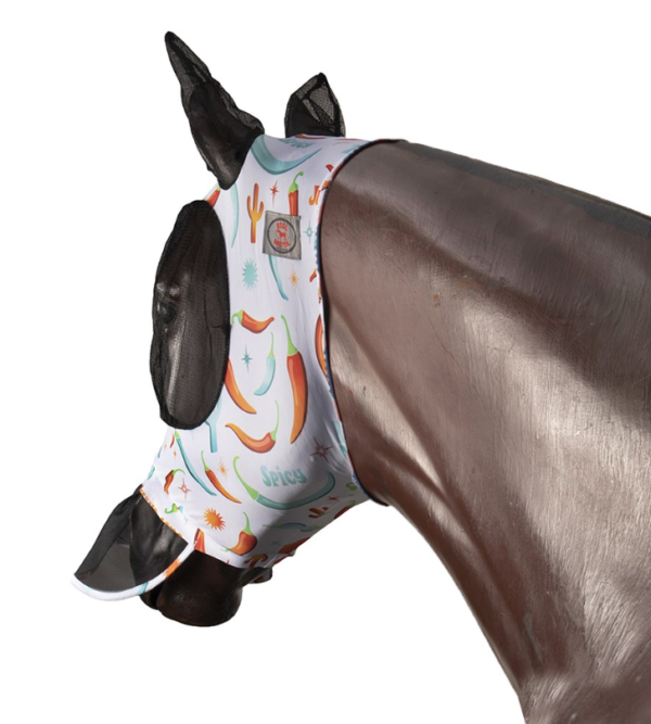 Kool Master Lycra Pull On Fly Mask w/Skirt - Hot to Trot - Image 5
